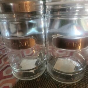 Vintage Clear Glass Sugar and Tea Jars